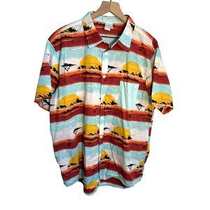 Disney The Lion King Button Down Short Sleeve Shirt XXL 2XL